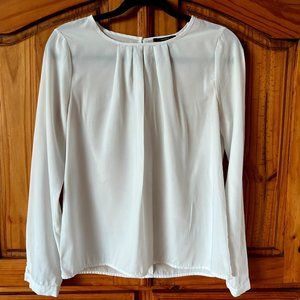 Elegant White Long Sleeve Blouse – Workwear, Minimalist, Chic